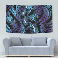 Polynesia Sea Turtle Day Tapestry Tribal Honu Plumeria Polynesian Pattern