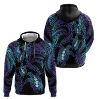Polynesia Sea Turtle Day Zip Hoodie Tribal Honu Plumeria Polynesian Pattern
