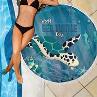 World Sea Turtle Day Polynesia Beach Blanket Go With The Flow
