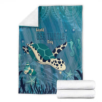 World Sea Turtle Day Polynesia Blanket Go With The Flow