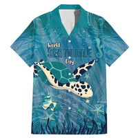 World Sea Turtle Day Polynesia Family Matching Mermaid Dress and Hawaiian Shirt Go With The Flow