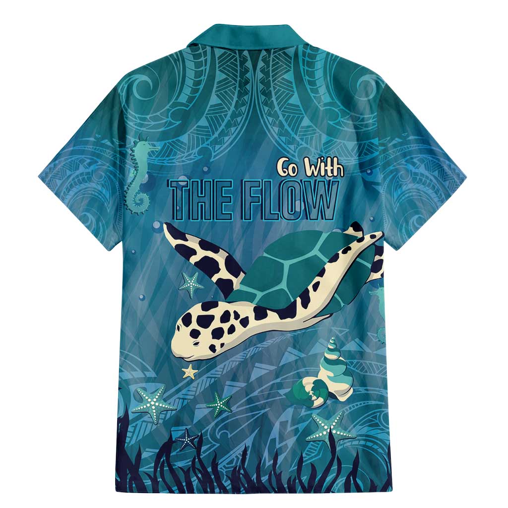 World Sea Turtle Day Polynesia Family Matching Mermaid Dress and Hawaiian Shirt Go With The Flow