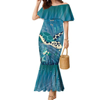 World Sea Turtle Day Polynesia Family Matching Mermaid Dress and Hawaiian Shirt Go With The Flow