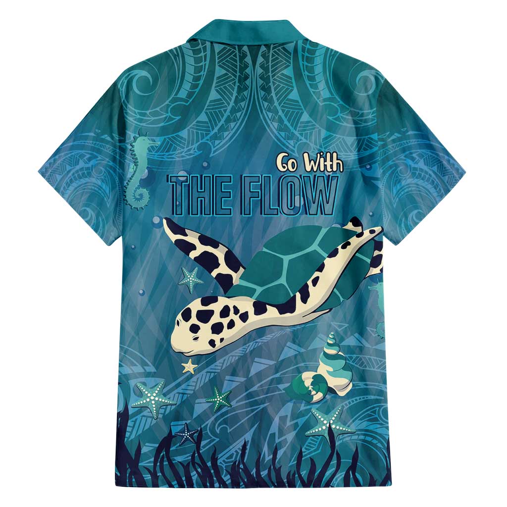 World Sea Turtle Day Polynesia Family Matching Puletasi and Hawaiian Shirt Go With The Flow