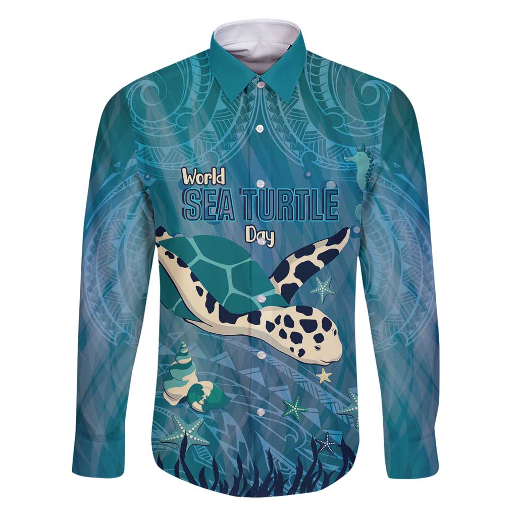 World Sea Turtle Day Polynesia Family Matching Puletasi and Hawaiian Shirt Go With The Flow