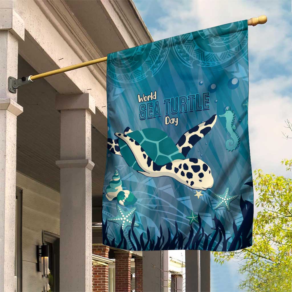 World Sea Turtle Day Polynesia Garden Flag Go With The Flow