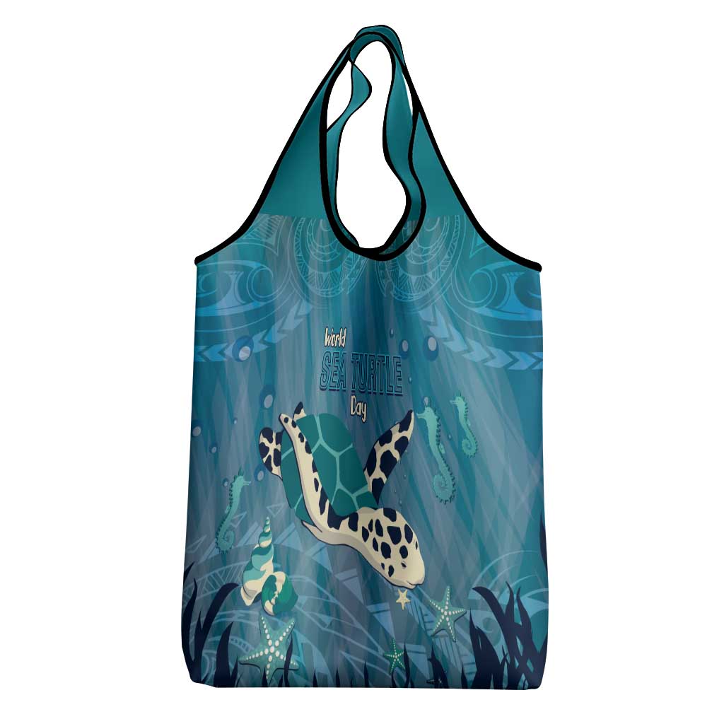 World Sea Turtle Day Polynesia Grocery Bag Go With The Flow LT14 - Polynesian Pride