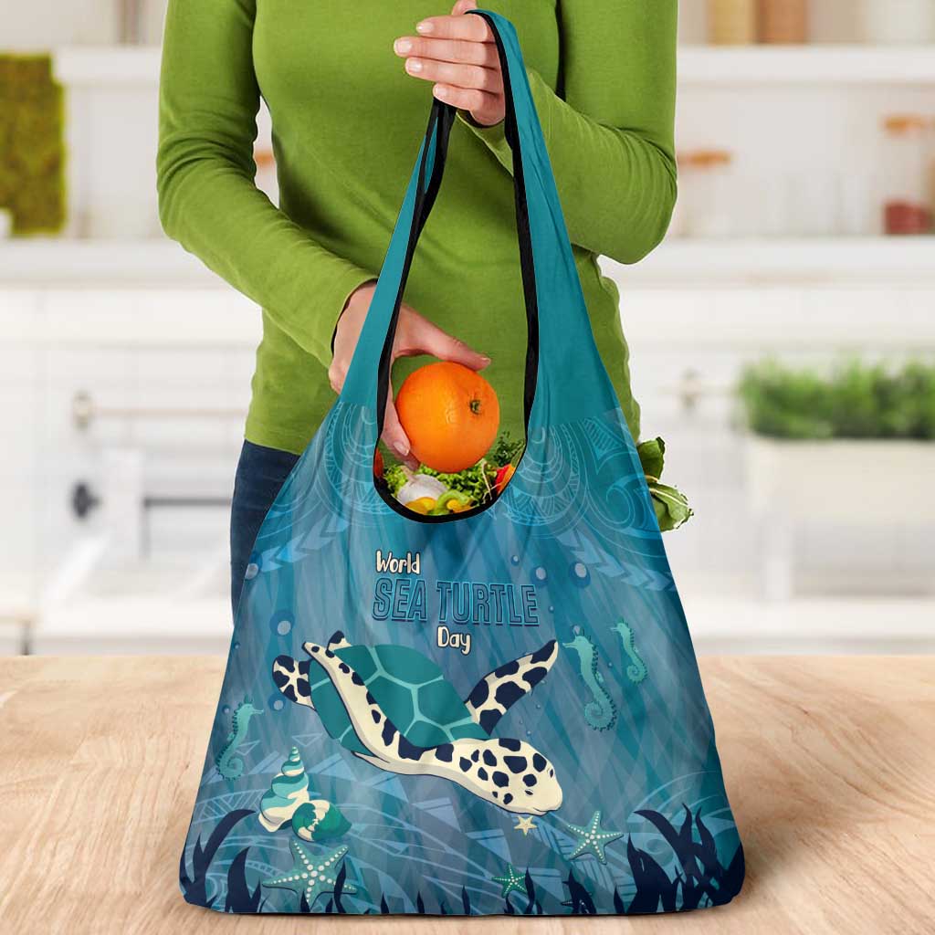 World Sea Turtle Day Polynesia Grocery Bag Go With The Flow LT14 - Polynesian Pride