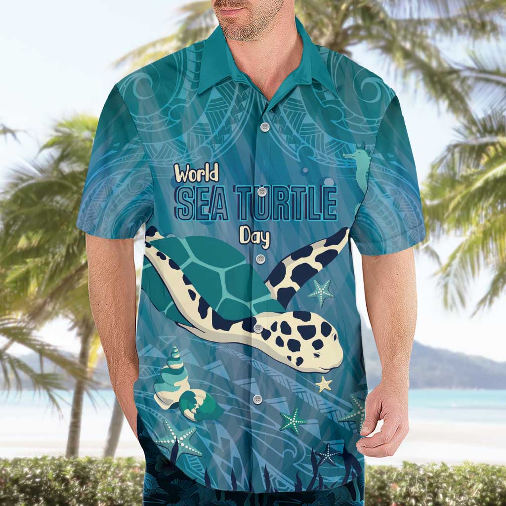 World Sea Turtle Day Polynesia Hawaiian Shirt Go With The Flow