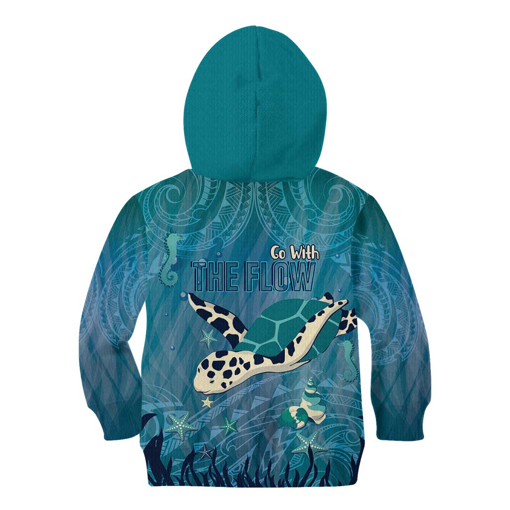 World Sea Turtle Day Polynesia Kid Hoodie Go With The Flow LT14 - Polynesian Pride