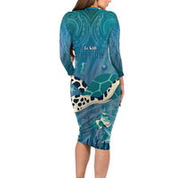World Sea Turtle Day Polynesia Long Sleeve Bodycon Dress Go With The Flow