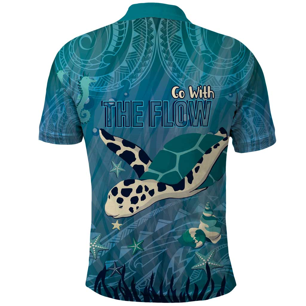 World Sea Turtle Day Polynesia Polo Shirt Go With The Flow LT14 - Polynesian Pride