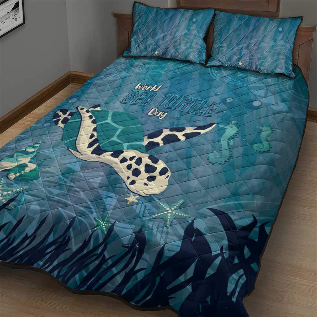World Sea Turtle Day Polynesia Quilt Bed Set Go With The Flow