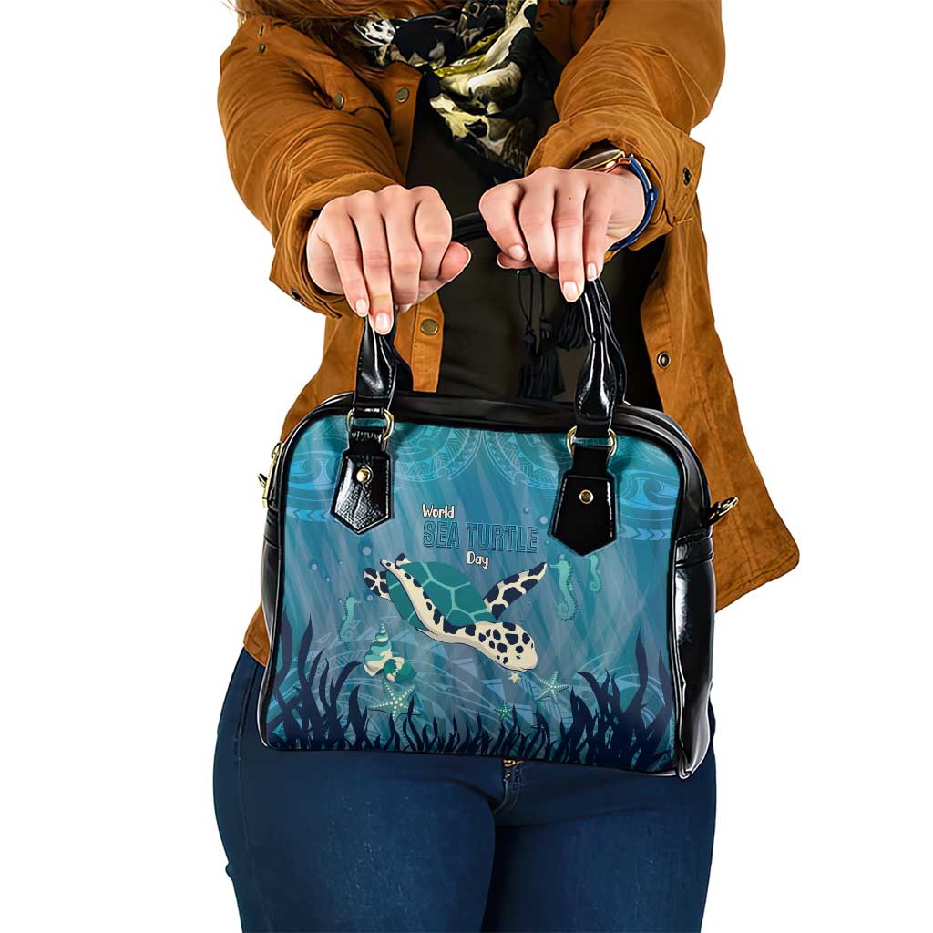 World Sea Turtle Day Polynesia Shoulder Handbag Go With The Flow