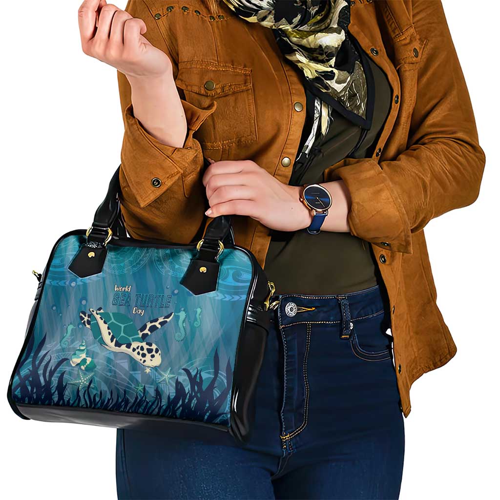 World Sea Turtle Day Polynesia Shoulder Handbag Go With The Flow