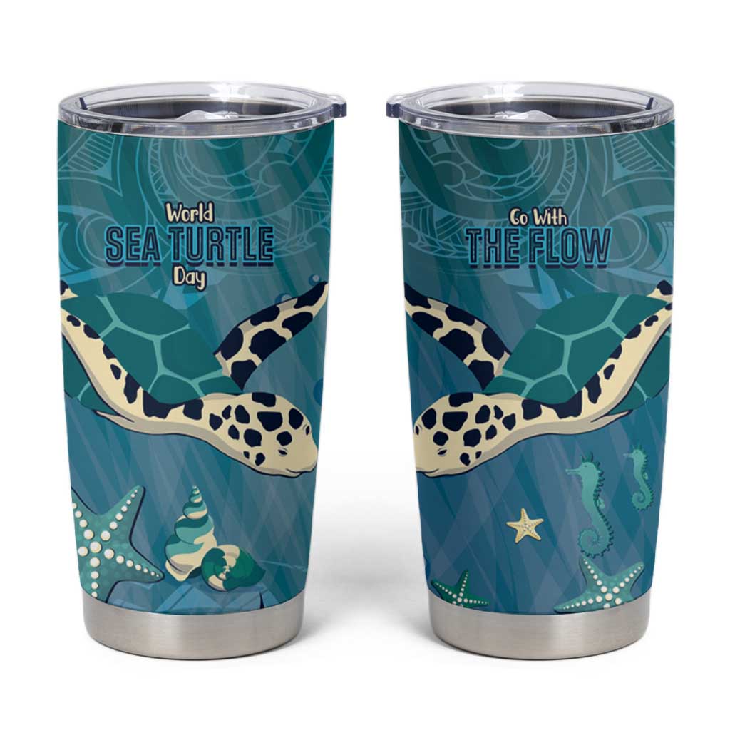 World Sea Turtle Day Polynesia Tumbler Cup Go With The Flow