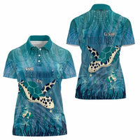 World Sea Turtle Day Polynesia Women Polo Shirt Go With The Flow