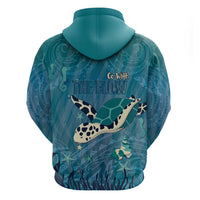 World Sea Turtle Day Polynesia Zip Hoodie Go With The Flow LT14 - Polynesian Pride