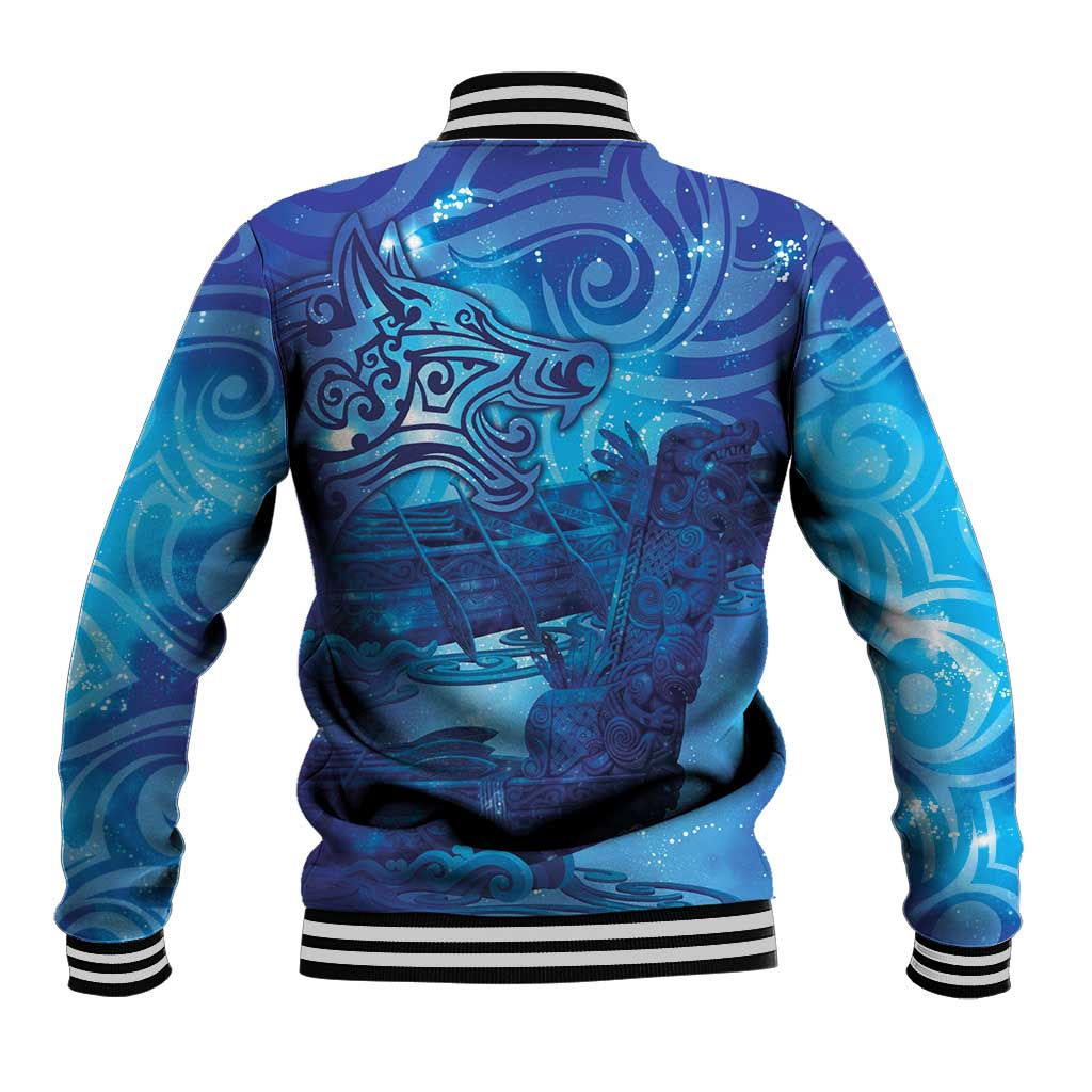 Kuri New Zealand Matariki Baseball Jacket Aotearoa Dog Waka Maori New Year Galaxy Vibes