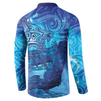Kuri New Zealand Matariki Button Sweatshirt Aotearoa Dog Waka Maori New Year Galaxy Vibes