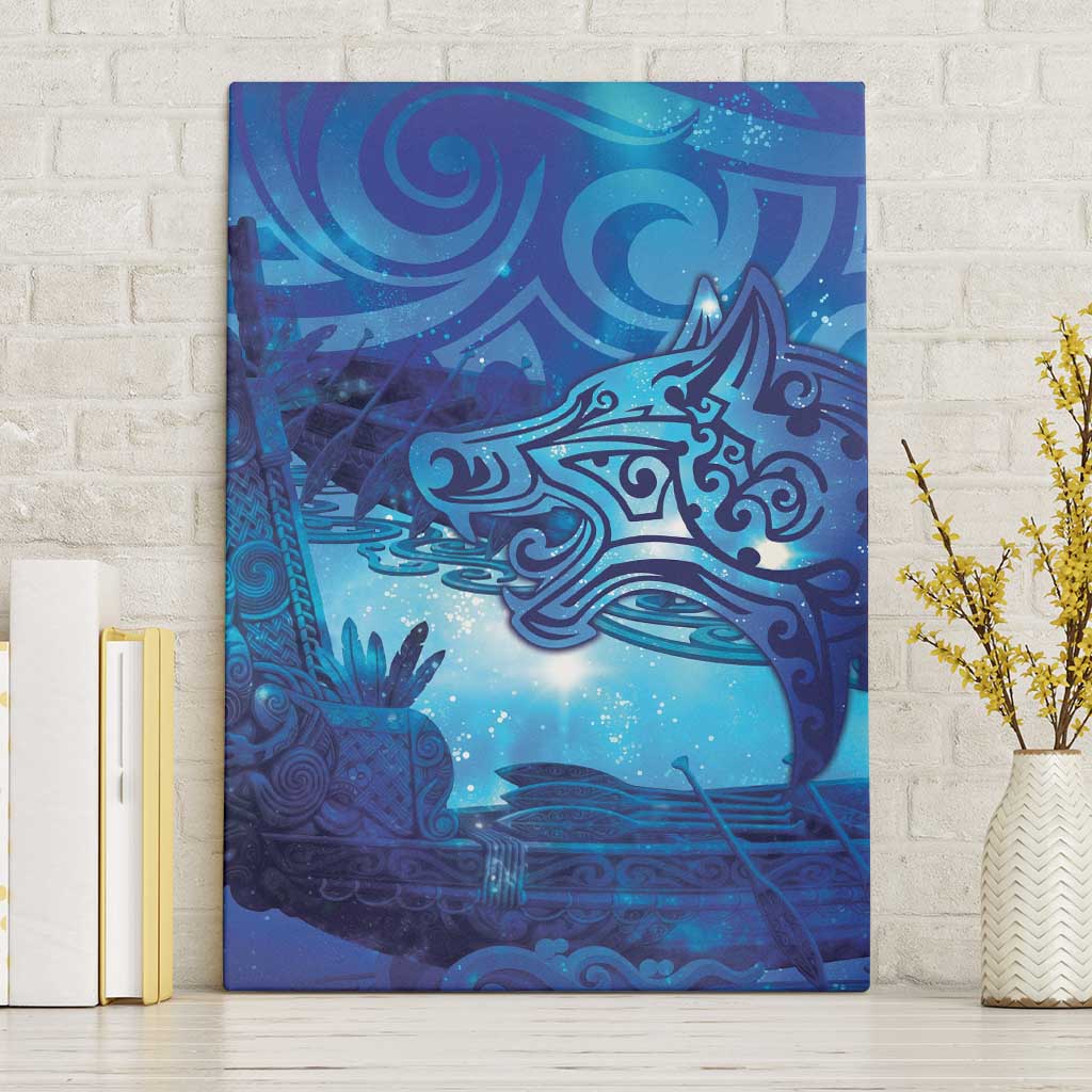 Kuri New Zealand Matariki Canvas Wall Art Aotearoa Dog Waka Maori New Year Galaxy Vibes