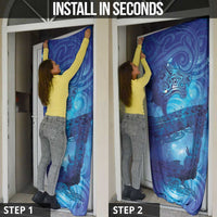 Kuri New Zealand Matariki Door Cover Aotearoa Dog Waka Maori New Year Galaxy Vibes