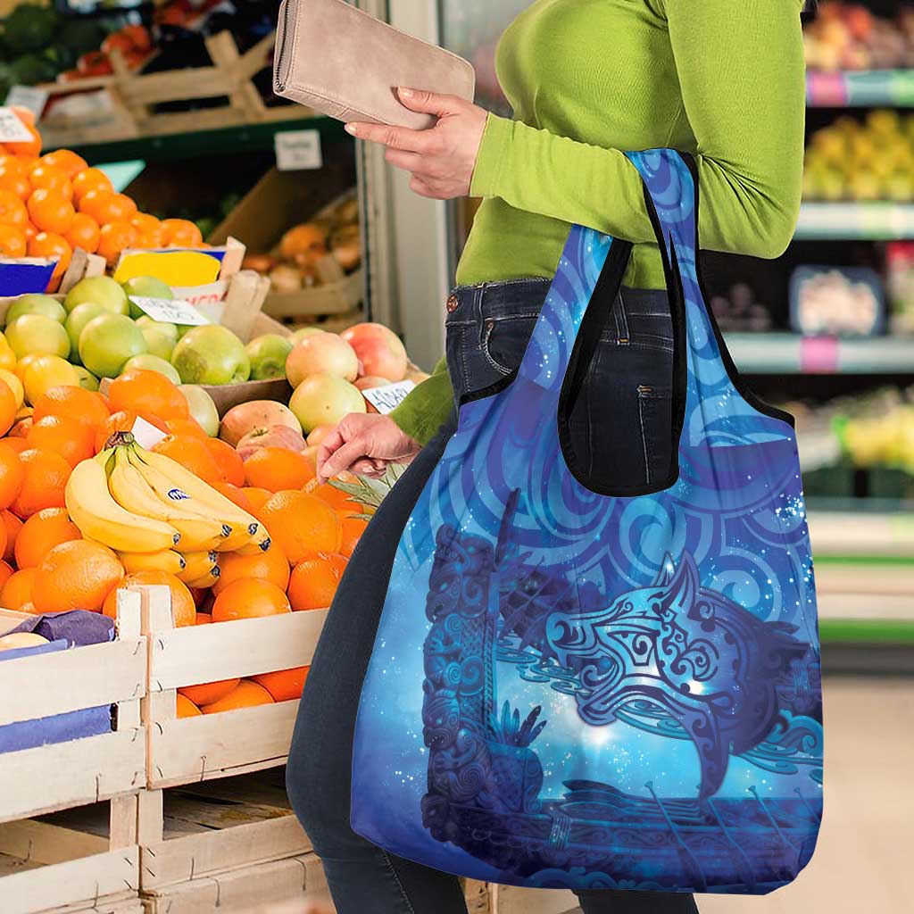 Kuri New Zealand Matariki Grocery Bag Aotearoa Dog Waka Maori New Year Galaxy Vibes