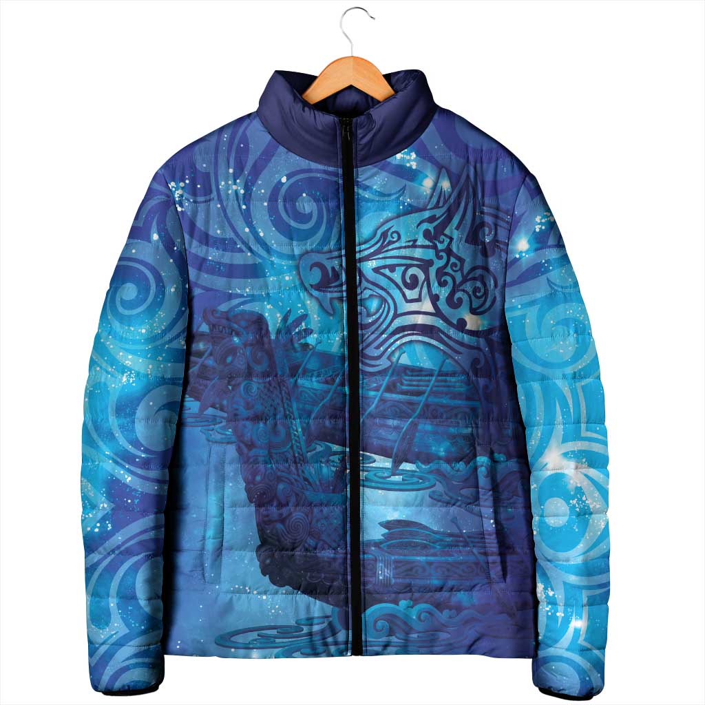 Kuri New Zealand Matariki Padded Jacket Aotearoa Dog Waka Maori New Year Galaxy Vibes
