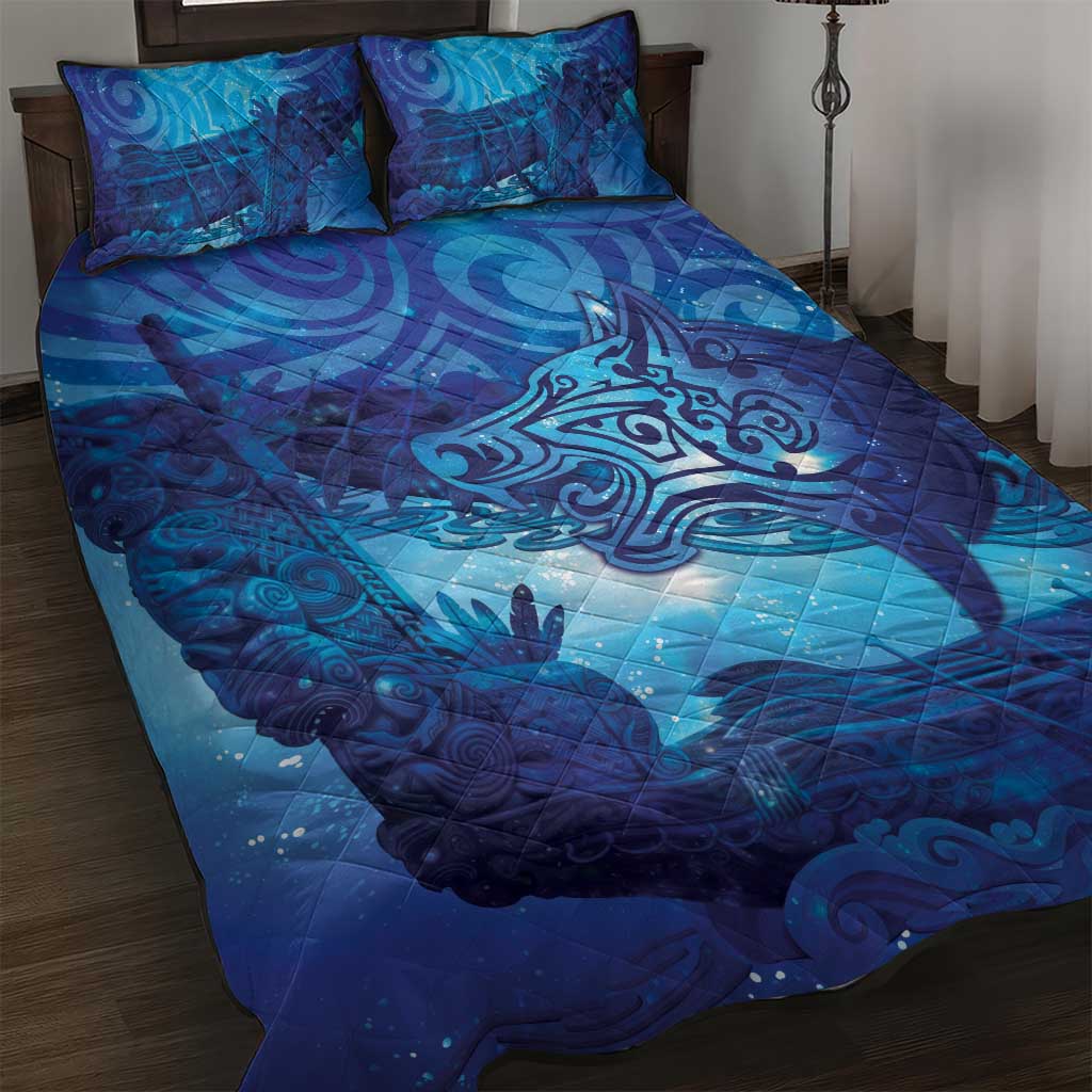 Kuri New Zealand Matariki Quilt Bed Set Aotearoa Dog Waka Maori New Year Galaxy Vibes
