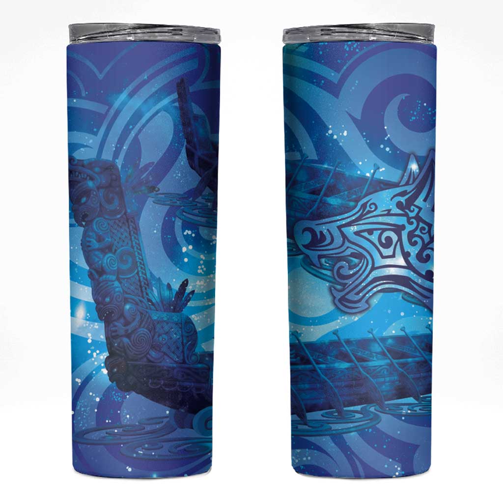 Kuri New Zealand Matariki Skinny Tumbler Aotearoa Dog Waka Maori New Year Galaxy Vibes