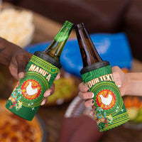 Personalized Manu'a Cession Day 4 in 1 Can Cooler Tumbler Tropical Flowers With Polynesian Pattern