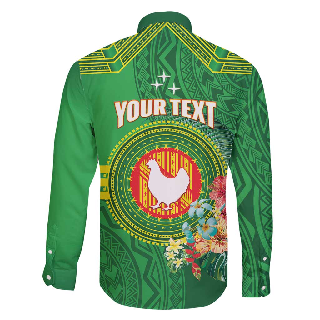 Personalized Manu'a Cession Day Family Matching Long Sleeve Bodycon Dress and Hawaiian Shirt Tropical Flowers With Polynesian Pattern