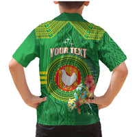 Personalized Manu'a Cession Day Family Matching Mermaid Dress and Hawaiian Shirt Tropical Flowers With Polynesian Pattern