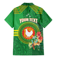 Personalized Manu'a Cession Day Family Matching Mermaid Dress and Hawaiian Shirt Tropical Flowers With Polynesian Pattern