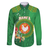 Personalized Manu'a Cession Day Family Matching Puletasi and Hawaiian Shirt Tropical Flowers With Polynesian Pattern