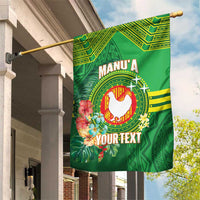 Personalized Manu'a Cession Day Garden Flag Tropical Flowers With Polynesian Pattern