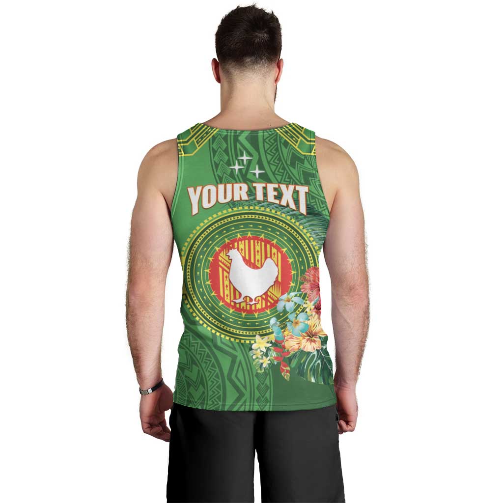Personalized Manu'a Cession Day Men Tank Top Tropical Flowers With Polynesian Pattern