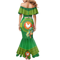 Personalized Manu'a Cession Day Mermaid Dress Tropical Flowers With Polynesian Pattern