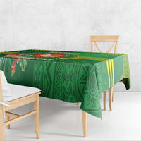 Personalized Manu'a Cession Day Tablecloth Tropical Flowers With Polynesian Pattern