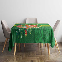 Personalized Manu'a Cession Day Tablecloth Tropical Flowers With Polynesian Pattern
