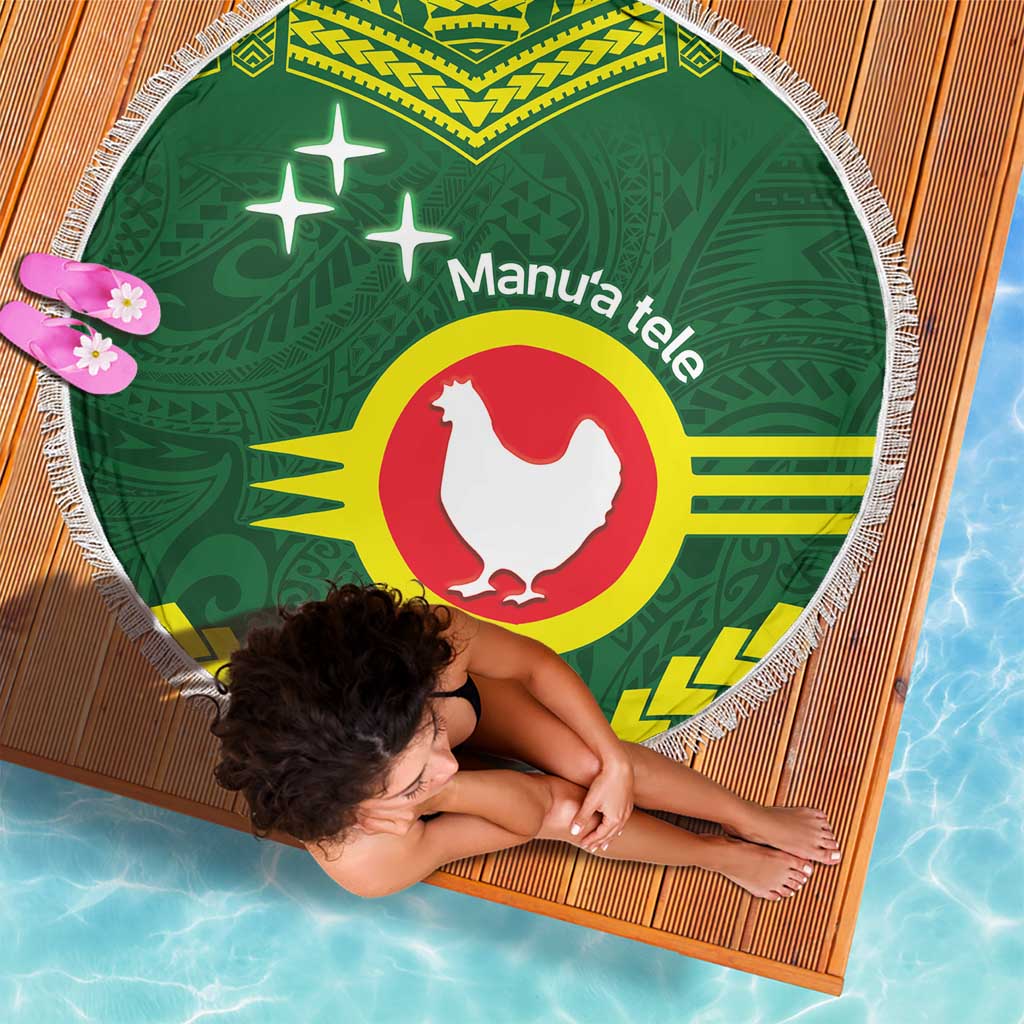 Manu'a Flag Day Beach Blanket Polynesian Pattern National Color Proud