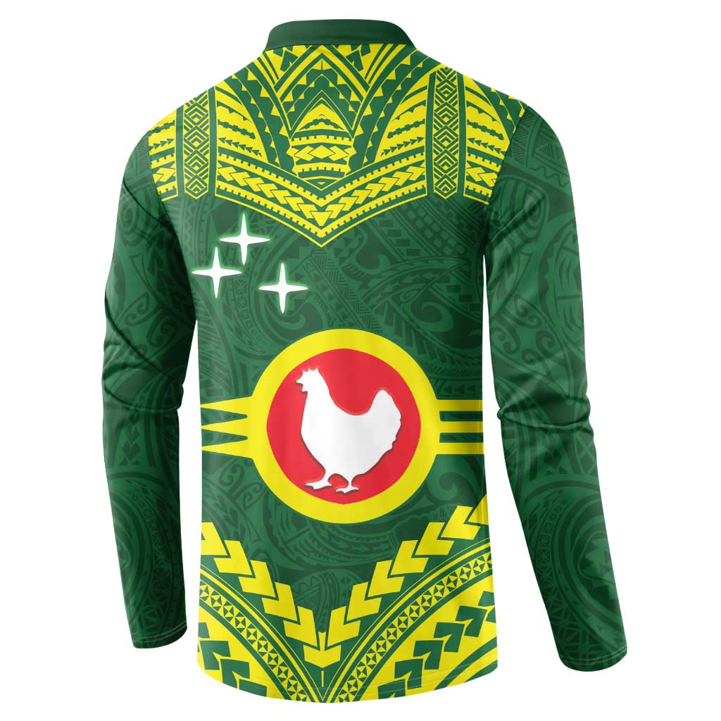 Manu'a Flag Day Button Sweatshirt Polynesian Pattern National Color Proud