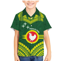 Manu'a Flag Day Family Matching Mermaid Dress and Hawaiian Shirt Polynesian Pattern National Color Proud