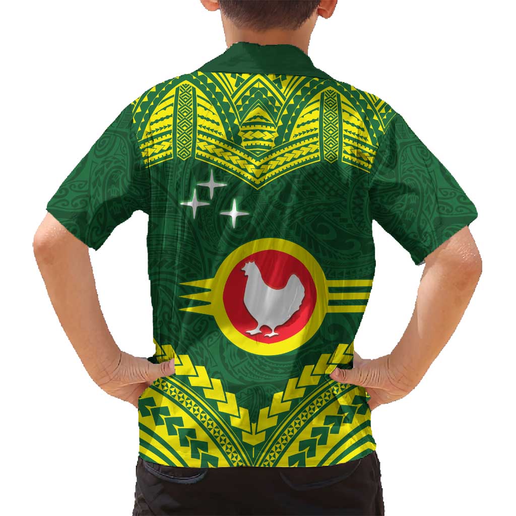 Manu'a Flag Day Family Matching Off Shoulder Short Dress and Hawaiian Shirt Polynesian Pattern National Color Proud