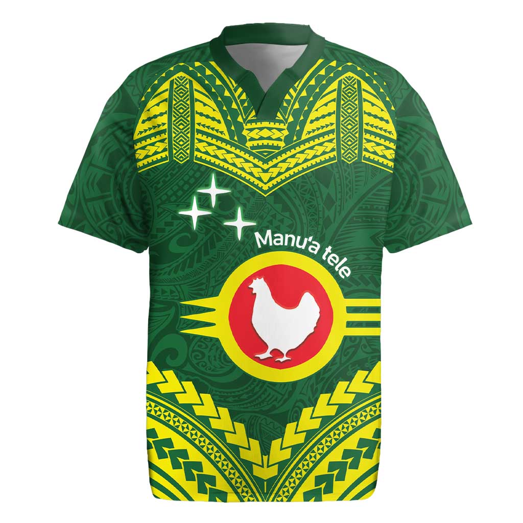 Manu'a Flag Day Rugby Jersey Polynesian Pattern National Color Proud