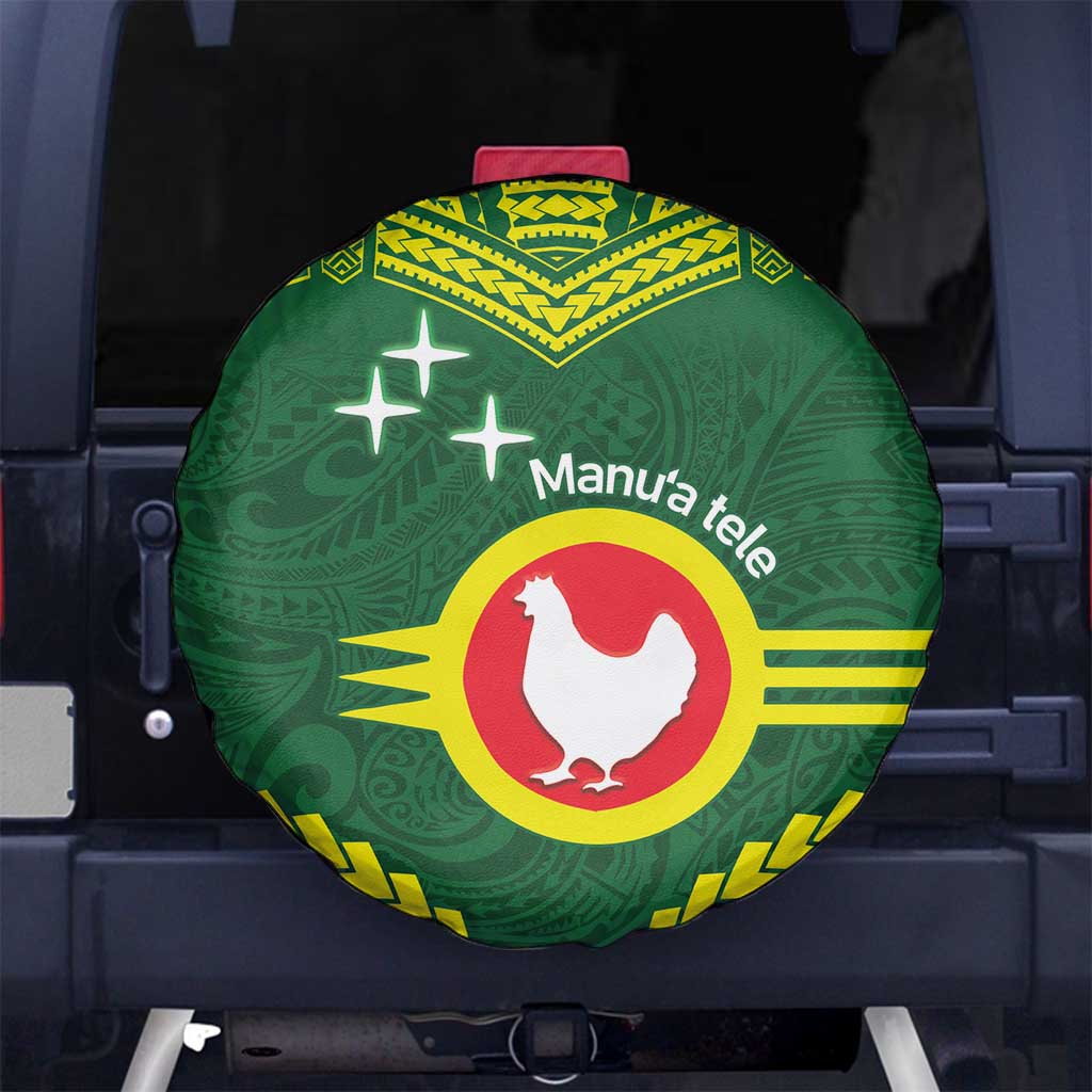 Manu'a Flag Day Spare Tire Cover Polynesian Pattern National Color Proud