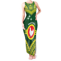 Manu'a Flag Day Tank Maxi Dress Polynesian Pattern National Color Proud