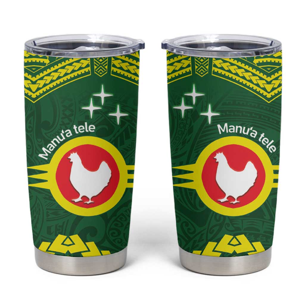 Manu'a Flag Day Tumbler Cup Polynesian Pattern National Color Proud