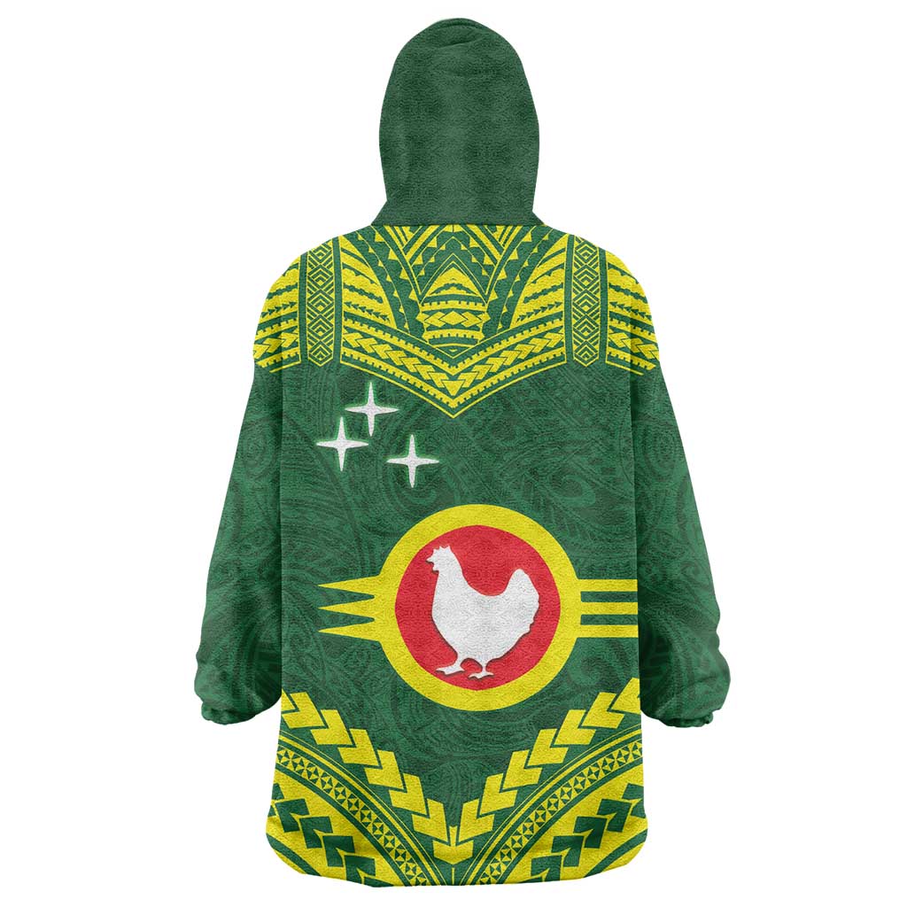 Manu'a Flag Day Wearable Blanket Hoodie Polynesian Pattern National Color Proud