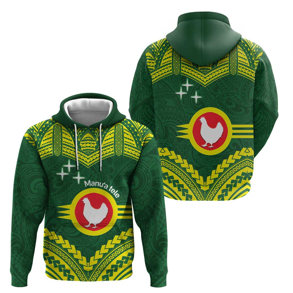 Manu'a Flag Day Zip Hoodie Polynesian Pattern National Color Proud